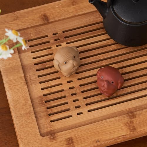 2Pcs Purple Sand Tea Pet Dog Kungfu Tea Set for Tea Lovers