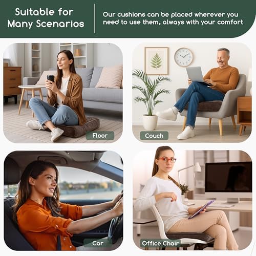 HIGOGOGO Tufted Corduroy Recliner Cushion 20x20x4
