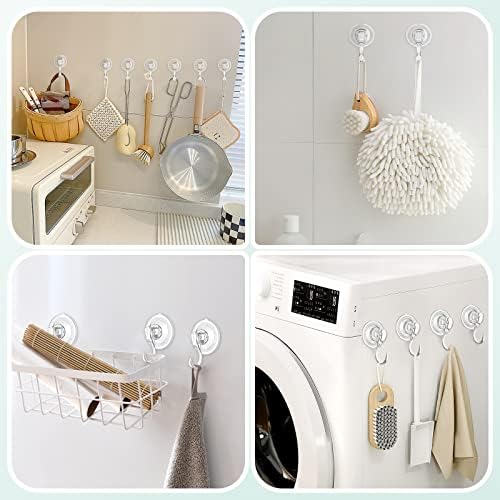 VISV Large Suction Cup Hooks with Wipes 5 Pcs