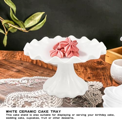 White Ceramic Cake Stand - 55 Inch Elegant Serving Display