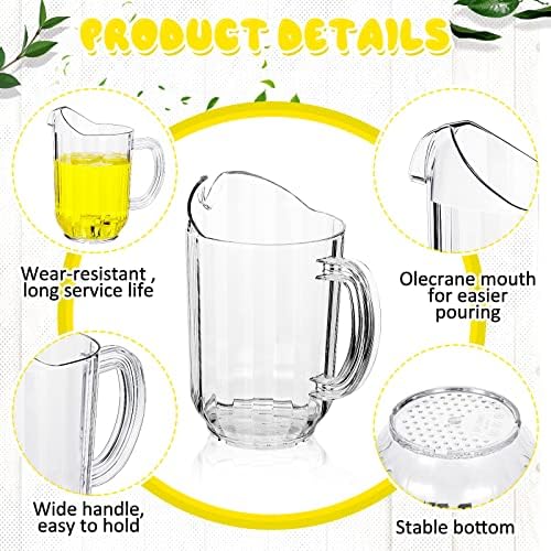Tessco for You 3 Pc 60 Ounce Clear Plastic Pitchers