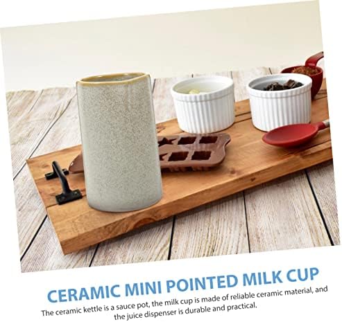 STOBAZA Tiny Milk Kettle Ceramic Dispenser Jug for Home and Restaurant