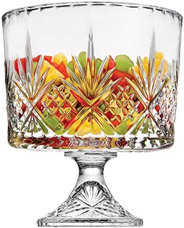 Godinger Crystal Glass Trifle Bowl Dublin Collection