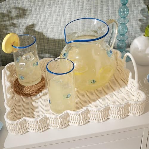 Twos Company Fish Clear Bubble Serving Pitcher 100 Oz Glass