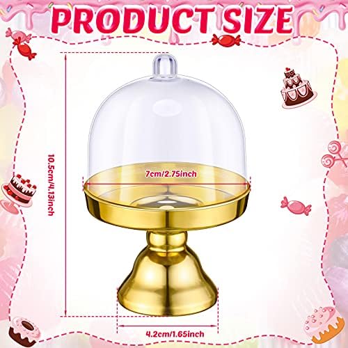 24 Piece Plastic Mini Cake Stand Set with Dome Covers
