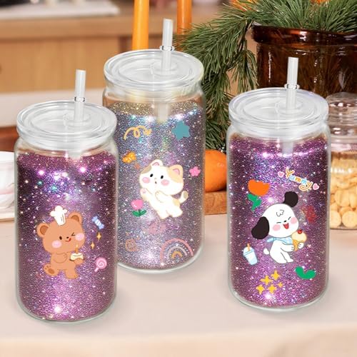 8PCS Plastic Snow Globe Tumblers with Pre Drilled Holes and Silicone Plugs