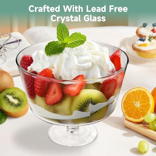148oz Trifle Bowl with Pedestal Modern Glass Party Dessert Display Stand