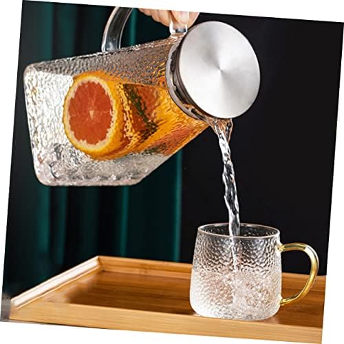 STOBAZA Glass Beverage Pitcher with Hammer Pattern