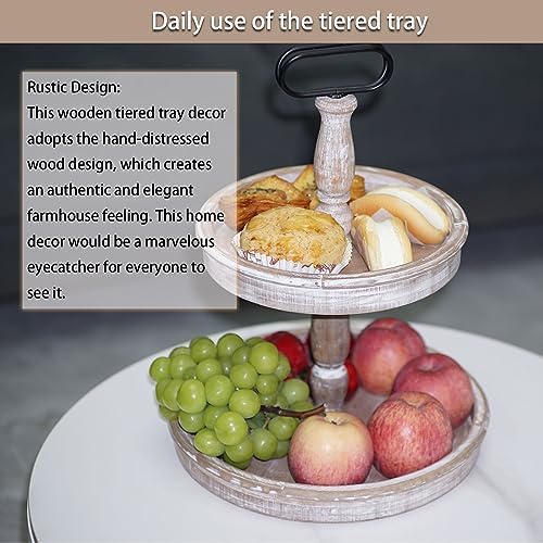 Krismax Two Tiered Decorative Serving Tray Stand
