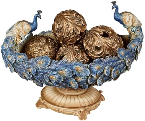 Touch of Class Peacock Centerpiece Bowl Blue 165 Inches Wide