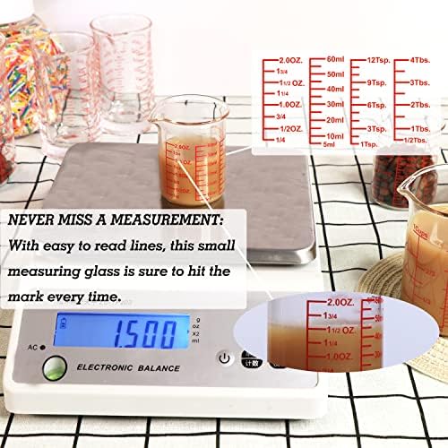 High Borosilicate Glass Measuring Cup Set - 60ml 120ml 250ml