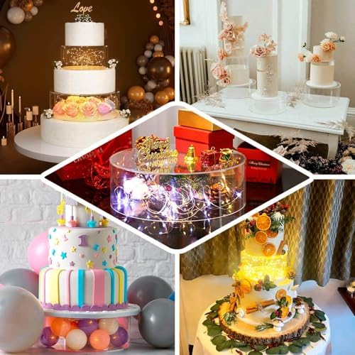 Efavormart 14 Inch Round Clear Acrylic Cake Stand
