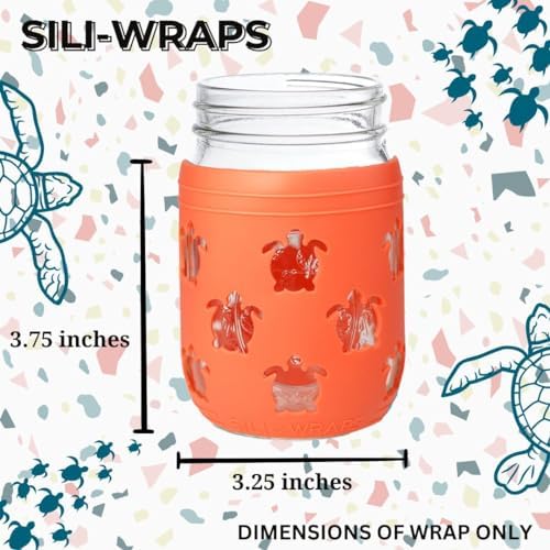 Sili Wraps Aqua Turtle Mason Jar Sleeves Set of 4