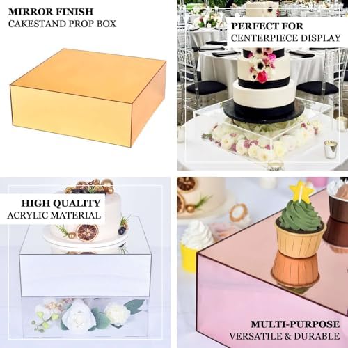 Efavormart 14x14 Silver Acrylic Cake Box Stand
