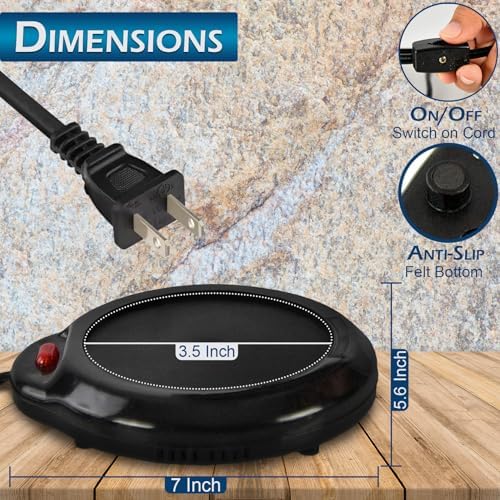 Home-X Mug Warmer - Desktop Coffee Tea Heater Black