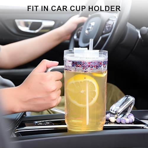 AGH 40 oz Snow Globe Tumbler with Handle 2 Pack