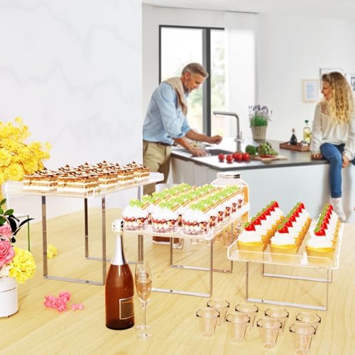 3 Piece Clear Cupcake Stand Set with Iron Legs