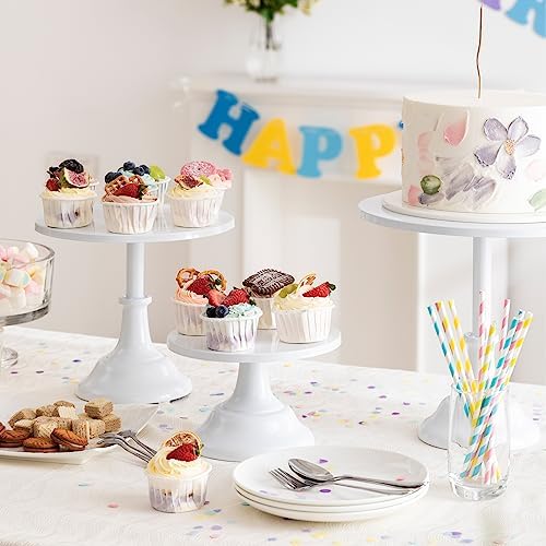 HBlife 3-Piece White Cake Stand Set 8 10 12 Inch Plates