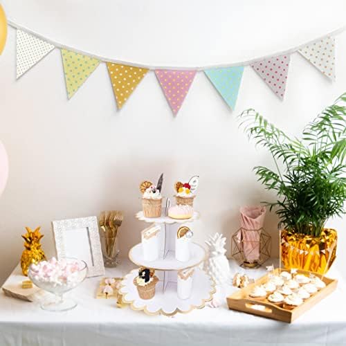 2 Pack Cardboard 3 Tier Cupcake Stand for Parties