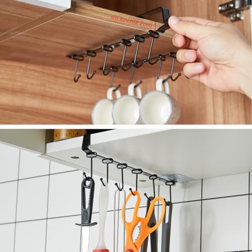 Xilaotou Mug Rack Under Cabinet - Coffee Cup Holder 2 Sets