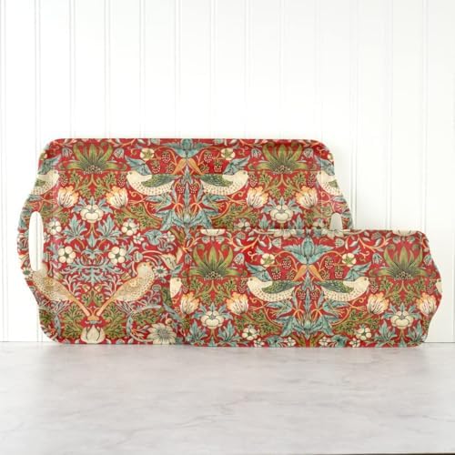 Pimpernel Strawberry Thief Red Melamine Serving Tray with Handles