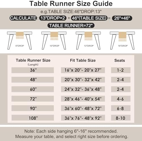 OTOSTAR Ivory Macrame Table Runner 60 Inches Long