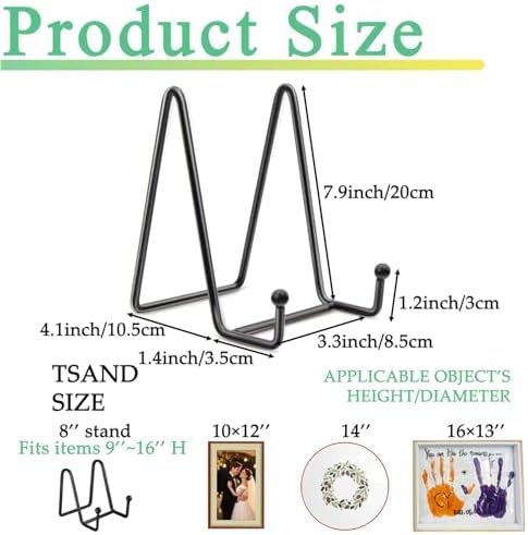 3 Pack 8 Inch Black Metal Display Stands