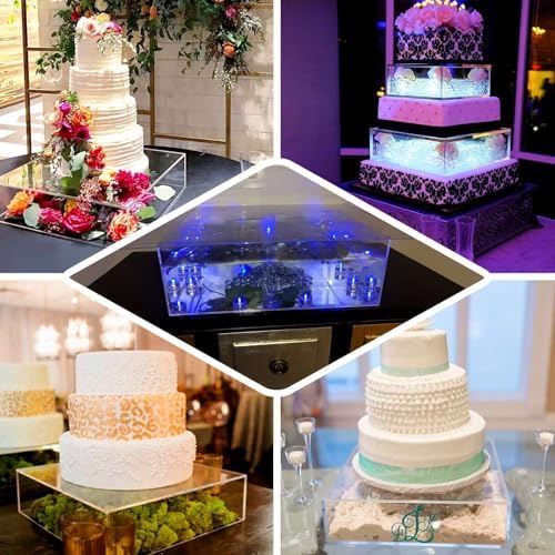 Efavormart 14x14 Silver Acrylic Cake Box Stand