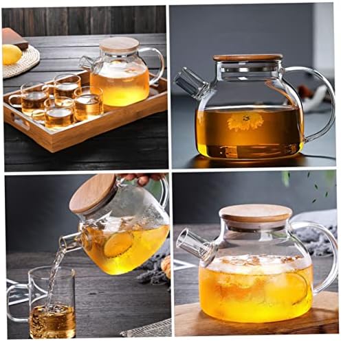 Glass Water Pitcher with Large Capacity and Easy Lid