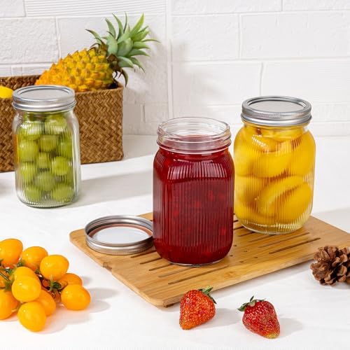 MirthMood 32 OZ Wide Mouth Mason Jars 4 Pack