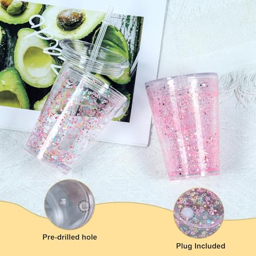 12 Oz Acrylic Snowglobe Tumbler 8 Pack for Kids