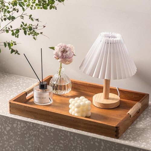 165 x 12 Inches Acacia Wood Serving Tray with Handles