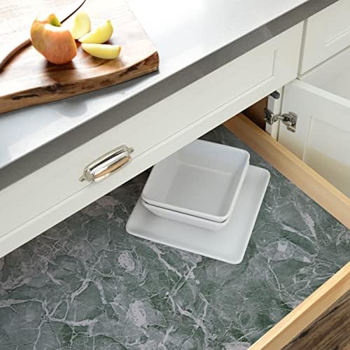 Magic Cover Self-Adhesive Vinyl Liner 18 x 16 Marble Emerald Green