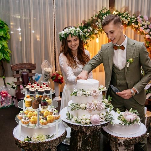 3 Pack Acrylic Cake Stand Set with Stainless Steel Legs