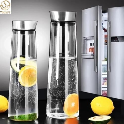 Glass Water Pitcher With Lid for Hot and Cold Drinks