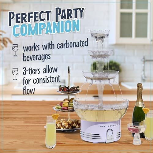 Nostalgia Countertop Retro Beverage Fountain with LED Light - 3 Tiered Tower