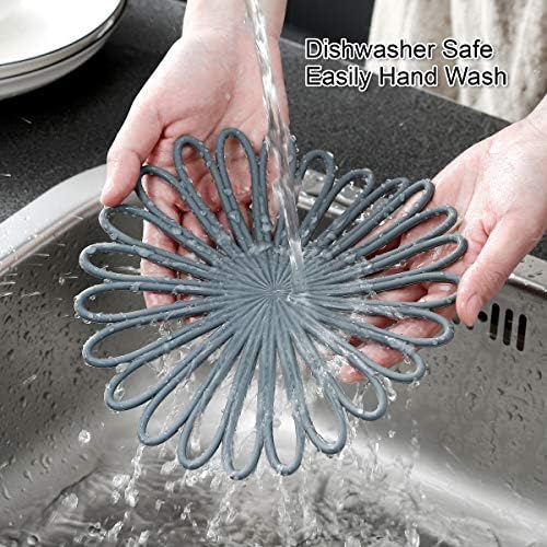 Set of 3 Turquoise Silicone Trivets - Heat Resistant and Non-Slip Kitchen Mats