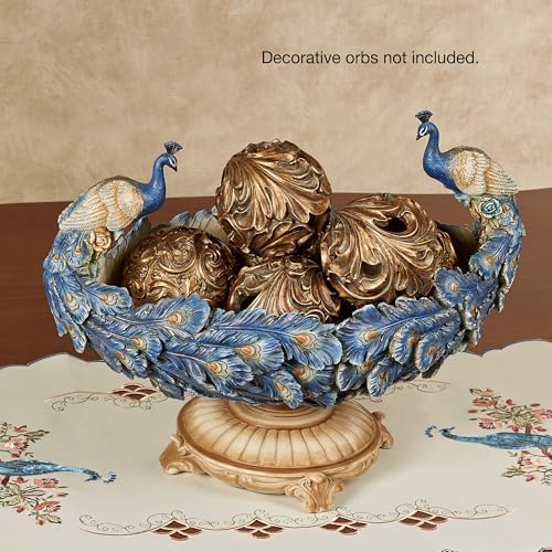 Touch of Class Peacock Centerpiece Bowl Blue 165 Inches Wide