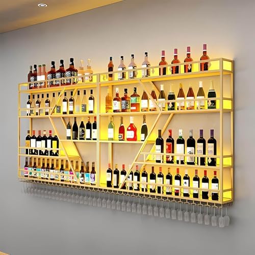 Modern Diamond Shaped 4 Tier Wall Mounted Wine Rack