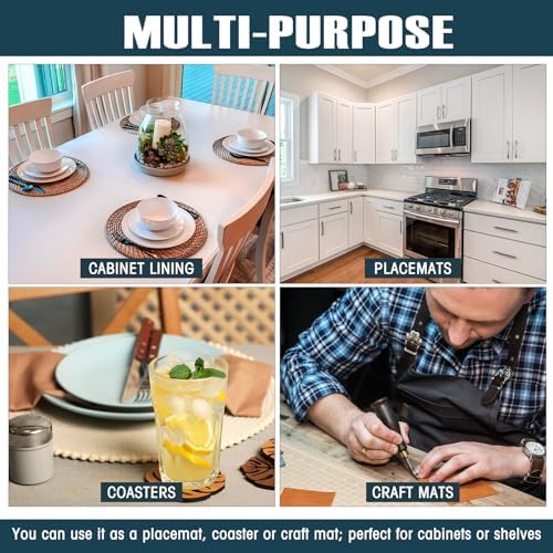 2 Pcs Lazy Susan Shelf Liner Gray Non Slip Kitchen Liner