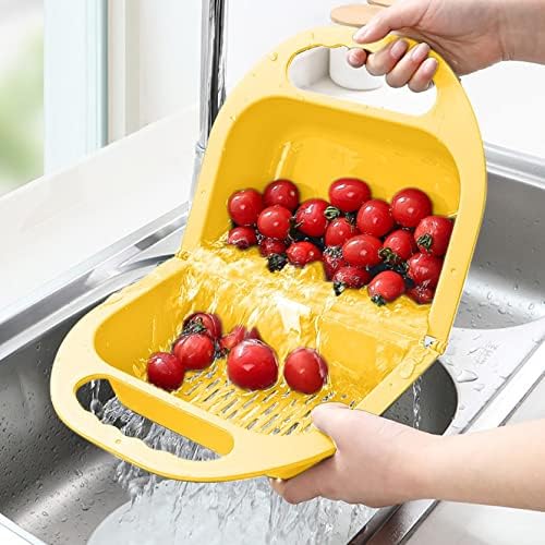 BYIA Kitchen Sponge Wall Organizer Suction Rack Yellow