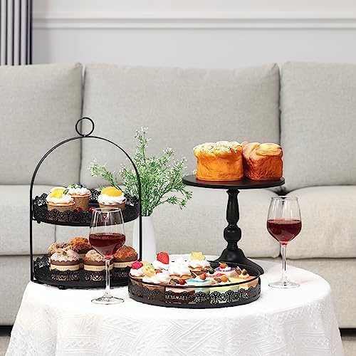 6 Pcs Black Cake Stands Set for Party Serving