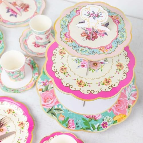 Efavormart 2 Pack 14 Inch 3 Tier Floral Cupcake Stand