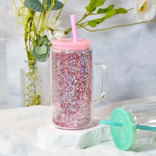 16 oz Snow Globe Tumbler with Handle 4 Pack 1