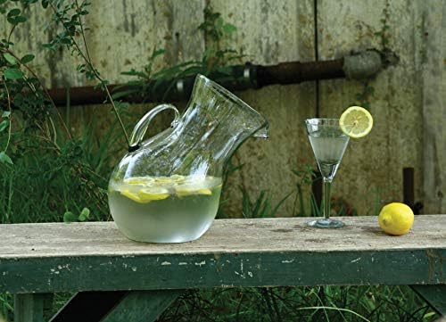 KALALOU Large Glass Tilted Pitcher Green