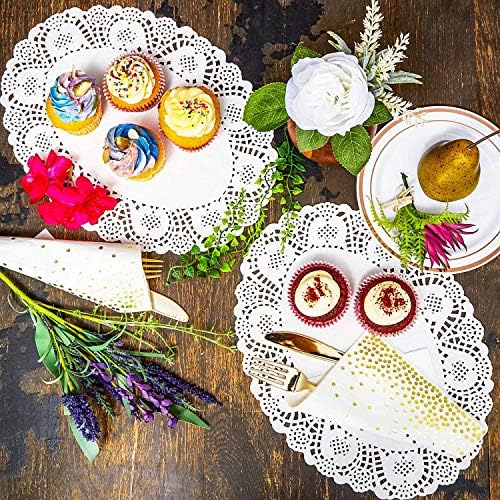 350 pcs Assorted Shape White Paper Doilies Set