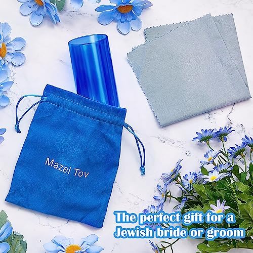 Jewish Wedding Glass Chuppah Breaking Glass Bag Dark Blue Engagement Gift