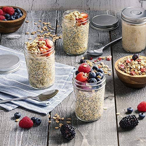 Paksh Novelty Food Storage Container Glass Jars with Airtight Lids 10 Pack