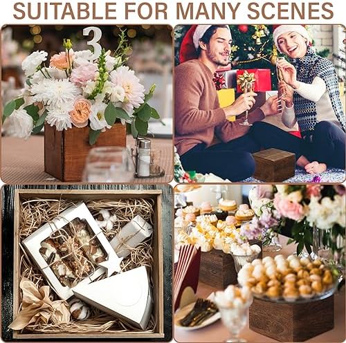 Barydat 3 Pcs Wooden Cupcake Stands Buffet Display Riser