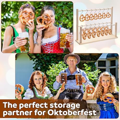Pretzel Holder Stand with 21 Hooks for Oktoberfest